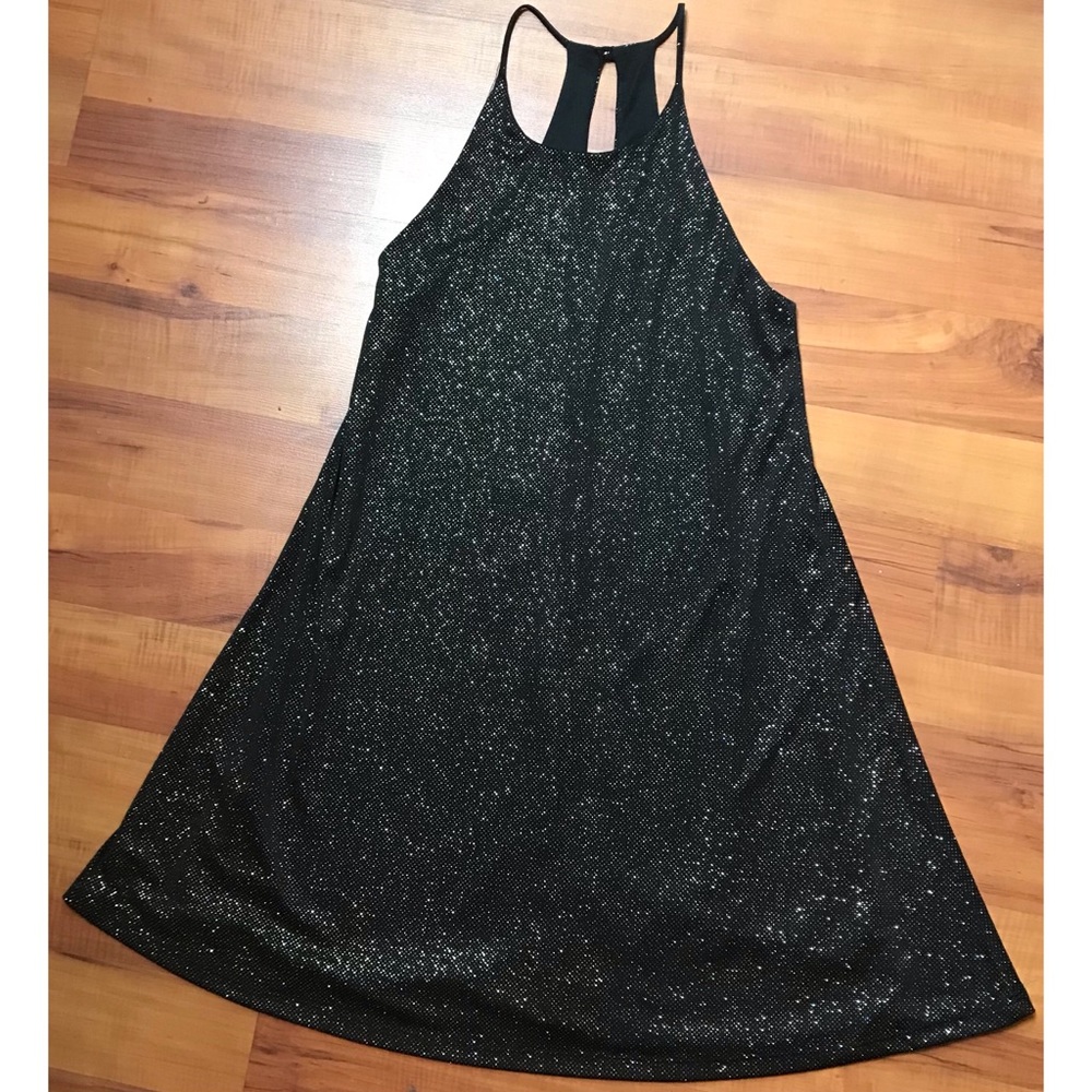 colourful sparkly black everly dress medium